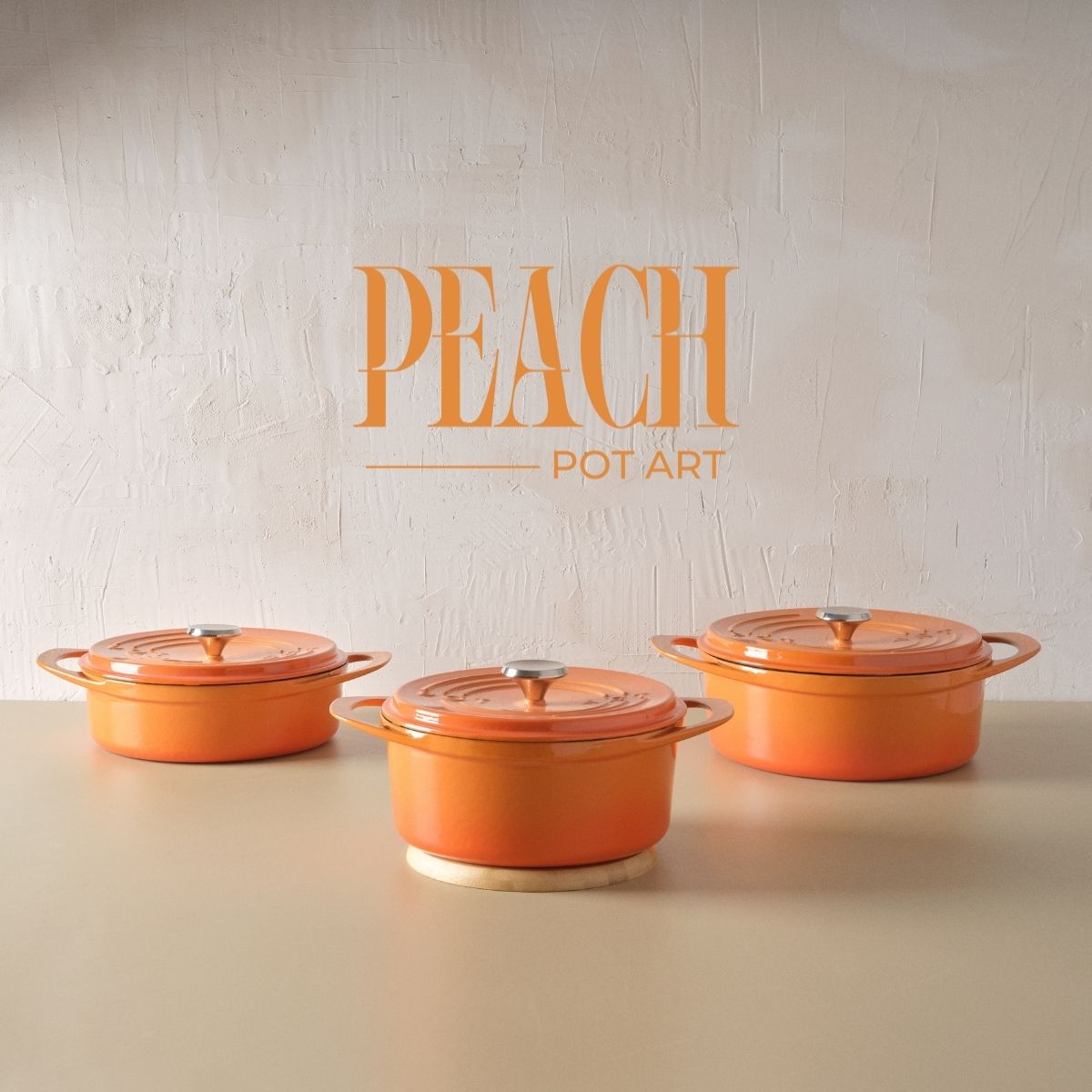 Peach Sığ Döküm Tencere 26 cm