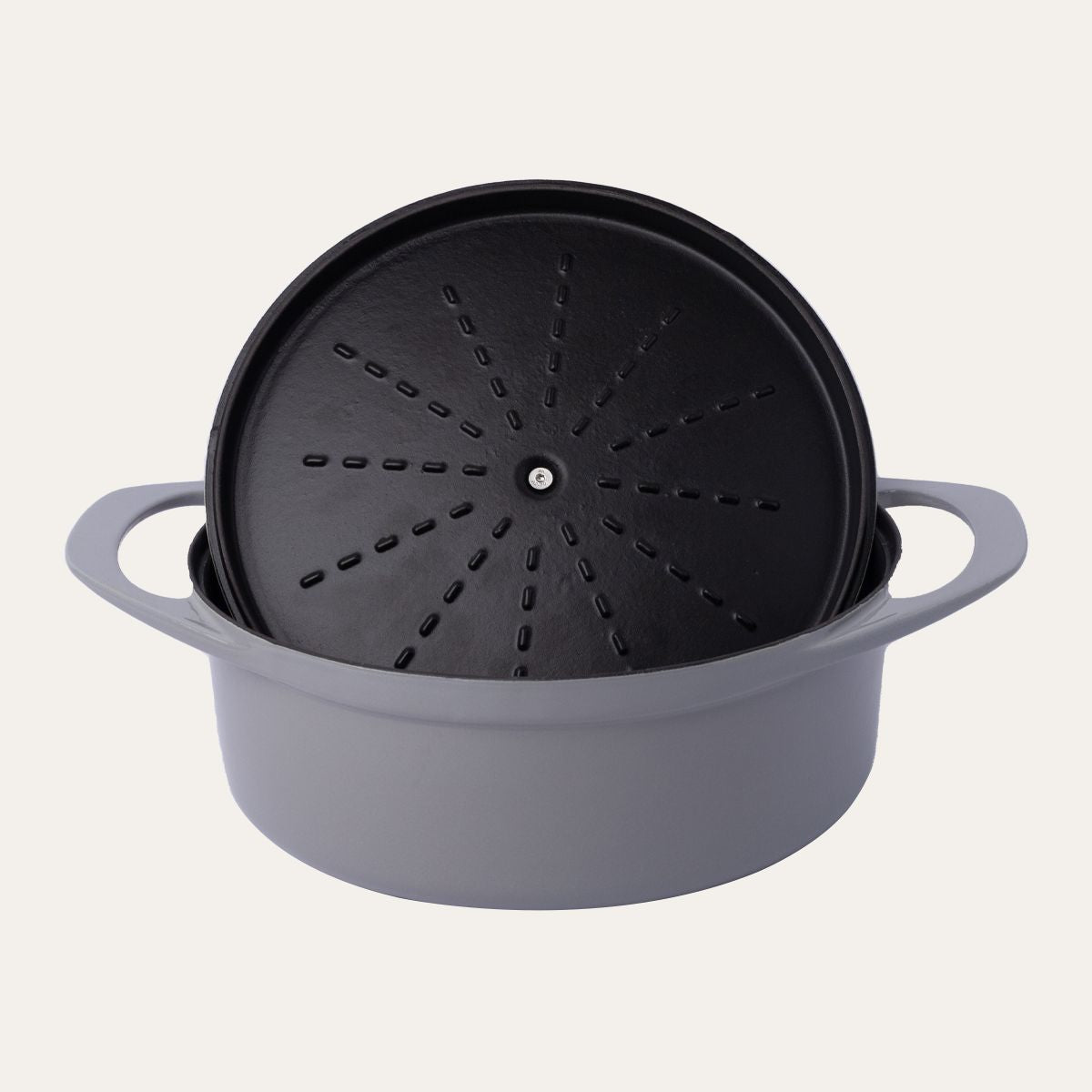 Stone Gri Derin Döküm Tencere 28 cm