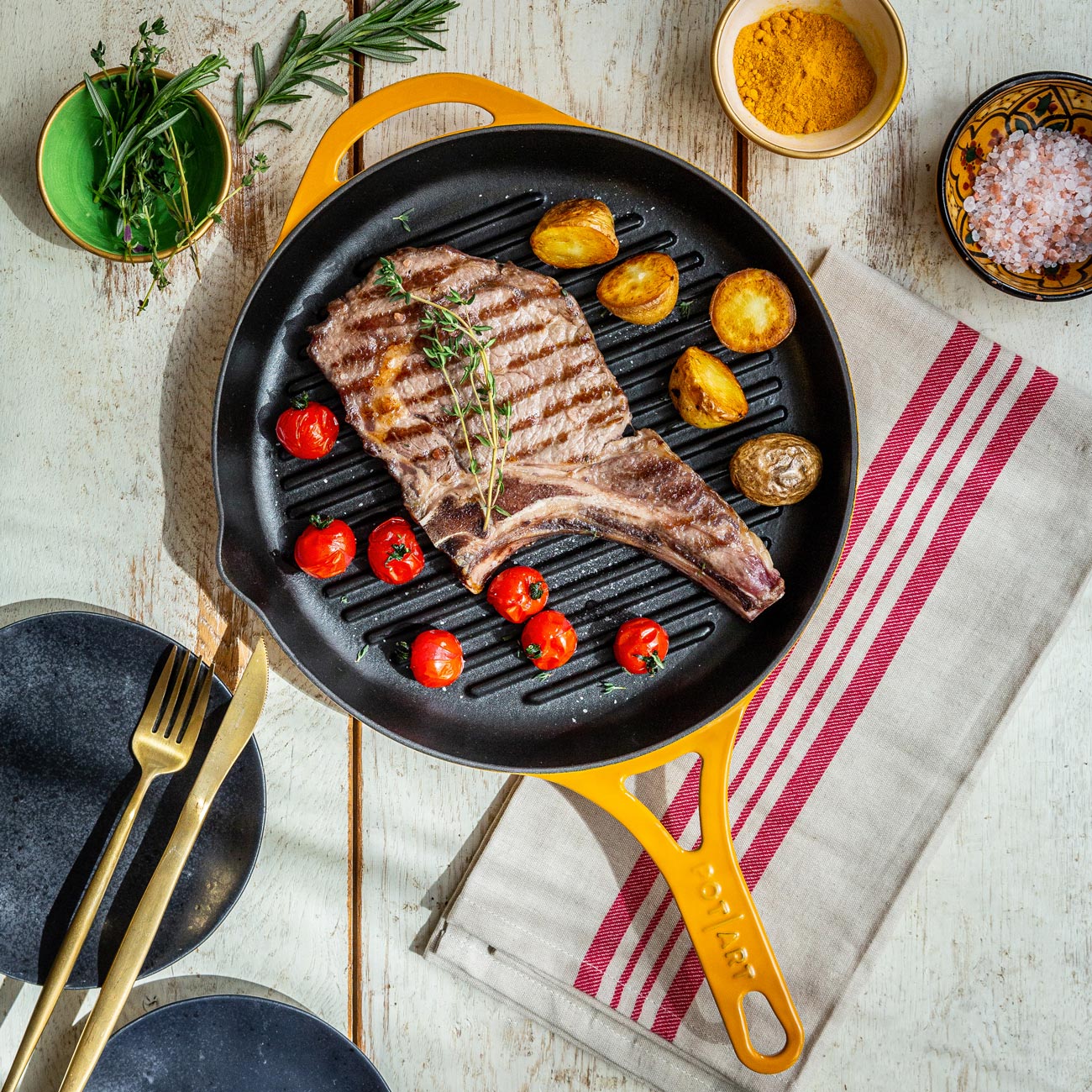 Potart Sunset Serisi Döküm Grill Tava 28 cm -1